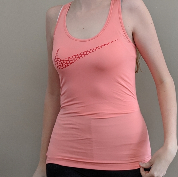 $5 w/ bundle Nike Pro peach dot swoosh tank top - Picture 5 of 8